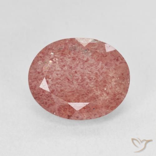4.50ct Natural Framboesa Rosa Quartzo Morango, oval, Translúcido