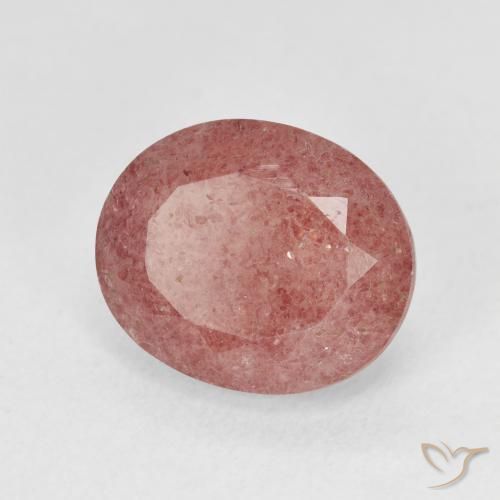 Quartzo Morango rosa médio Natural 4.76ct, oval, Translúcido