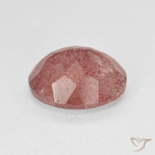 Quartzo Morango rosa médio Natural 4.76ct, oval, Translúcido