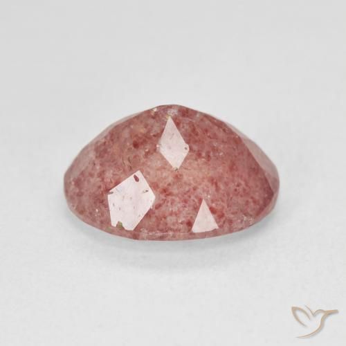 Quartzo Morango Rosa brilhante Natural 4.46ct, oval, Translúcido