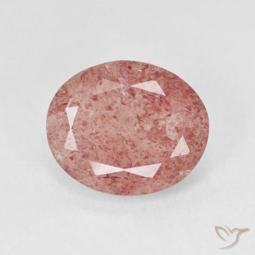 3.74ct Natural rosa médio Quartzo Morango, oval, Translúcido