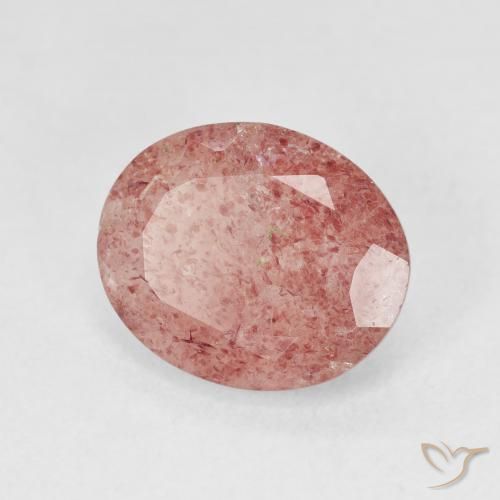 Quartzo Morango rosa médio Natural 3.74ct, oval, Translúcido