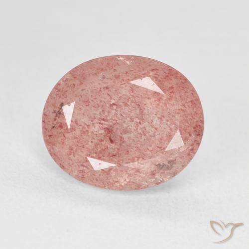 4.81ct Natural Medium Light-Pink Quartzo Morango, oval, Translúcido