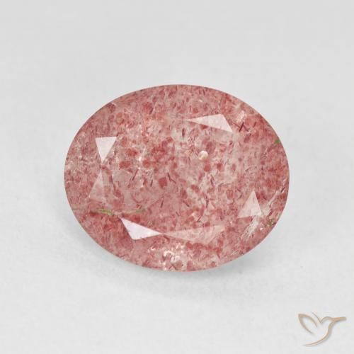 3.84ct Natural Rosa Claro Rosa Quartzo Morango, oval, Translúcido