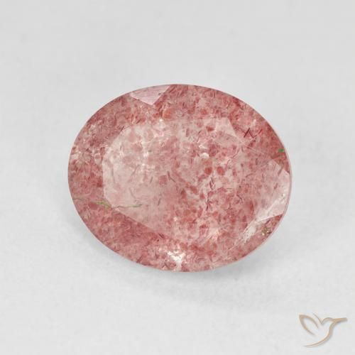 Quartzo Morango Rosa Claro Rosa Natural 3.84ct, oval, Translúcido