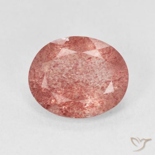 3.99ct Natural Framboesa Rosa Quartzo Morango, oval, Translúcido