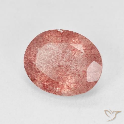 Quartzo Morango Framboesa Rosa Natural 3.99ct, oval, Translúcido