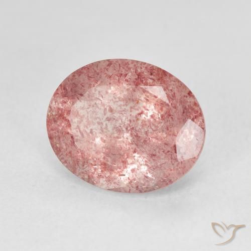 Quartzo Morango Medium Light-Pink Natural 4.27ct, oval, Translúcido