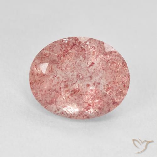 4.48ct Natural Rosa Claro Rosa Quartzo Morango, oval, Translúcido