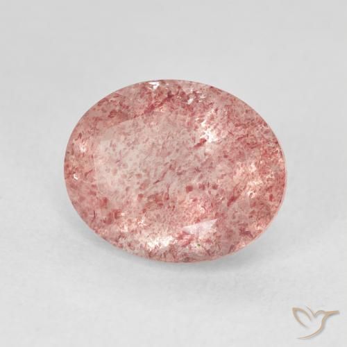 Quartzo Morango Rosa Claro Rosa Natural 4.48ct, oval, Translúcido