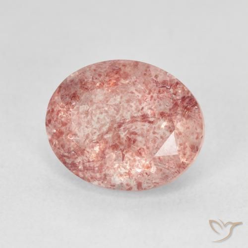 Quartzo Morango Rosa Claro Rosa Natural 4.47ct, oval, Translúcido