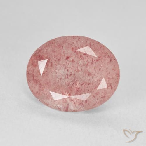 4.46ct Natural Medium Light-Pink Quartzo Morango, oval, Translúcido