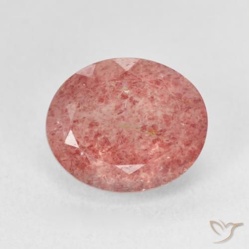 Quartzo Morango Rosa escuro Natural 5.20ct, oval, Translúcido