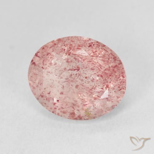 Quartzo Morango rosa médio Natural 4.63ct, oval, Translúcido
