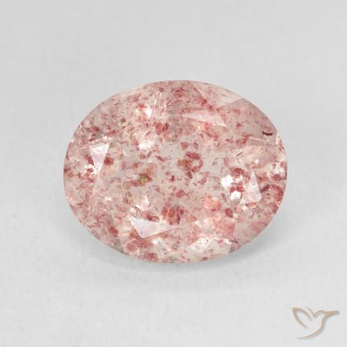 4.35ct Natural Luz rosa Quartzo Morango, oval, Translúcido