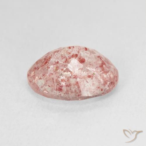 Quartzo Morango Luz rosa Natural 4.35ct, oval, Translúcido