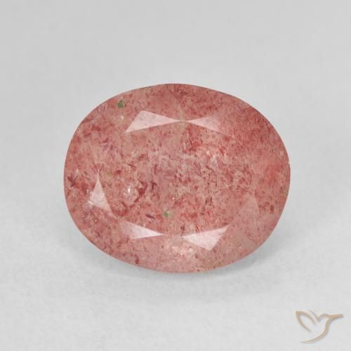 4.70ct Natural rosa médio Quartzo Morango, oval, Translúcido