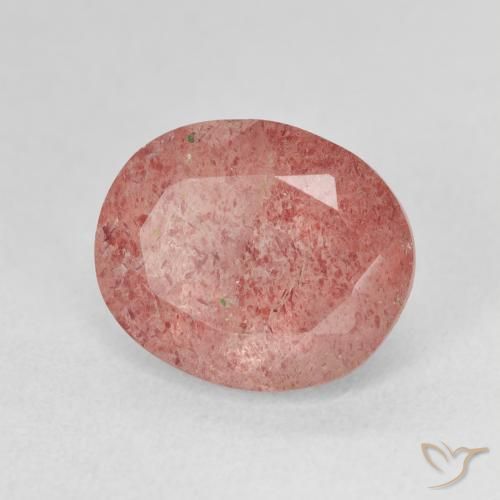 Quartzo Morango rosa médio Natural 4.70ct, oval, Translúcido