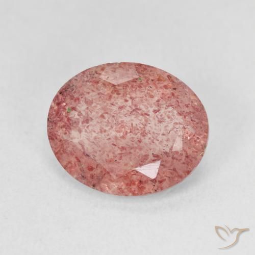 Quartzo Morango Rosa Claro Rosa Natural 3.49ct, oval, Translúcido