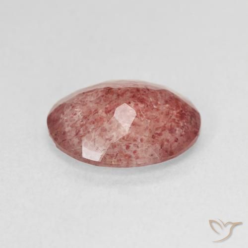 Quartzo Morango Rosa Claro Rosa Natural 3.49ct, oval, Translúcido