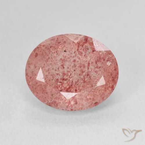 4.91ct Natural rosa médio Quartzo Morango, oval, Translúcido
