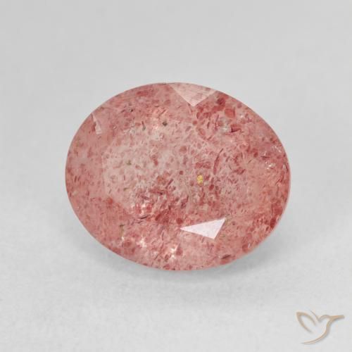 Quartzo Morango rosa médio Natural 4.91ct, oval, Translúcido