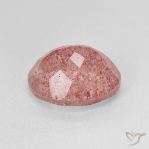Quartzo Morango rosa médio Natural 4.91ct, oval, Translúcido