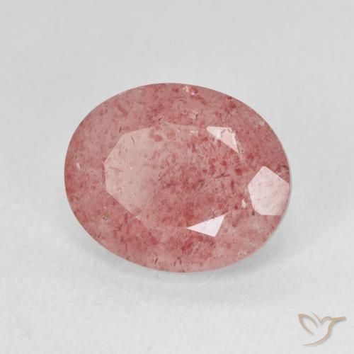 4.51ct Natural Rosa choque claro Quartzo Morango, oval, Translúcido
