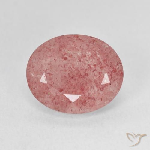 Quartzo Morango Rosa choque claro Natural 4.51ct, oval, Translúcido