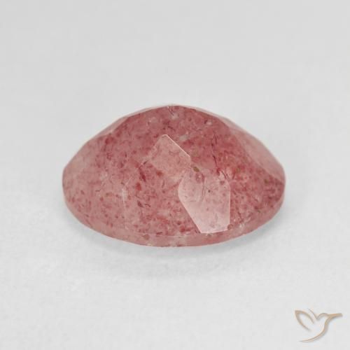 Quartzo Morango Rosa choque claro Natural 4.51ct, oval, Translúcido