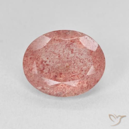 4.39ct Natural rosa médio Quartzo Morango, oval, Translúcido