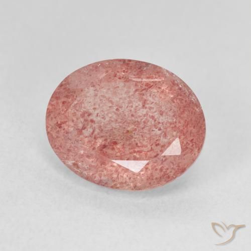 Quartzo Morango rosa médio Natural 4.39ct, oval, Translúcido