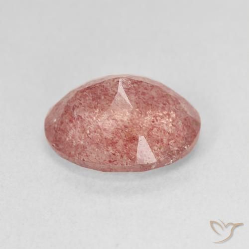 Quartzo Morango rosa médio Natural 4.39ct, oval, Translúcido