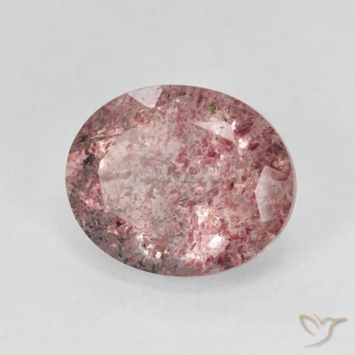 Quartzo Morango Rosa Intenso Natural 4.95ct, oval, Translúcido