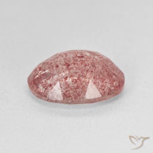 Quartzo Morango Rosa choque claro Natural 3.65ct, oval, Translúcido