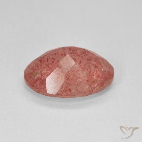 Quartzo Morango vermelho médio Natural 3.62ct, oval, Translúcido