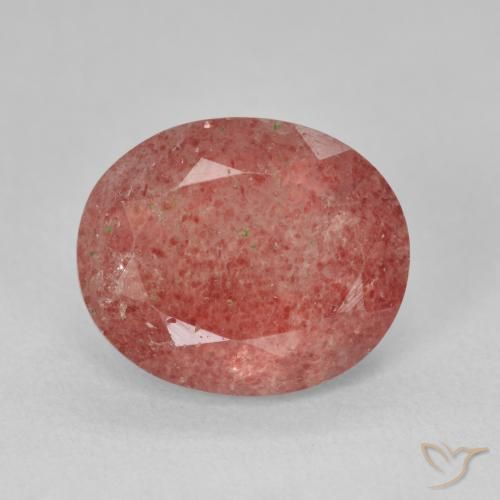 4.44ct Natural Toranja Rosa Quartzo Morango, oval, Translúcido