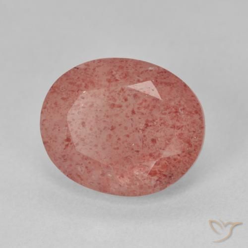 Quartzo Morango rosa médio Natural 4.65ct, oval, Translúcido