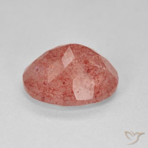 Quartzo Morango rosa médio Natural 4.65ct, oval, Translúcido