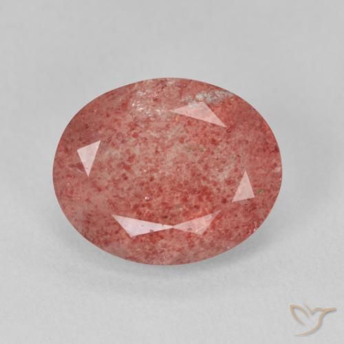 3.97ct Natural rosa rosa Quartzo Morango, oval, Translúcido