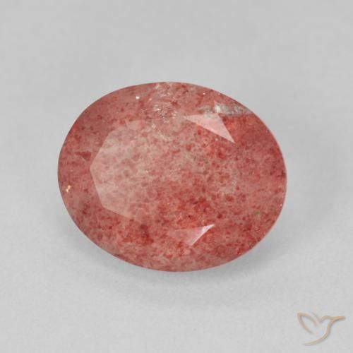 Quartzo Morango rosa rosa Natural 3.97ct, oval, Translúcido