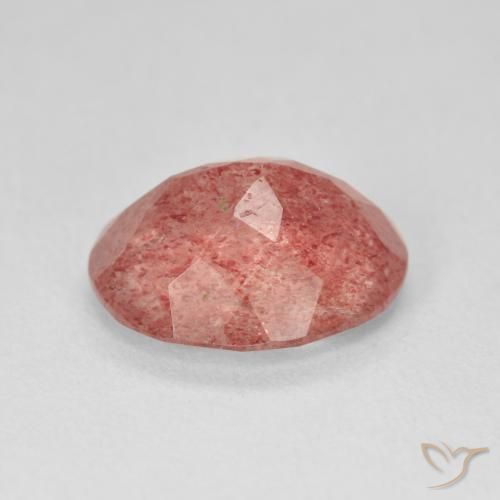 Quartzo Morango rosa rosa Natural 3.97ct, oval, Translúcido