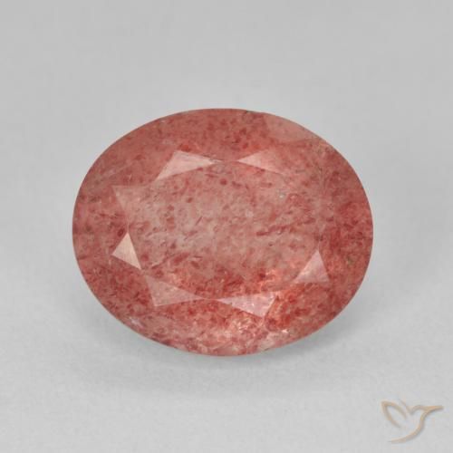 4.33ct Natural rosa médio Quartzo Morango, oval, Translúcido