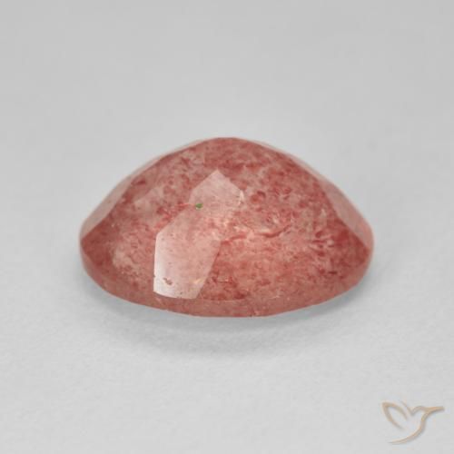 Quartzo Morango rosa médio Natural 4.33ct, oval, Translúcido
