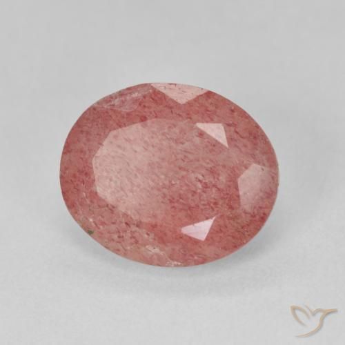 3.94ct Natural rosa médio Quartzo Morango, oval, Translúcido