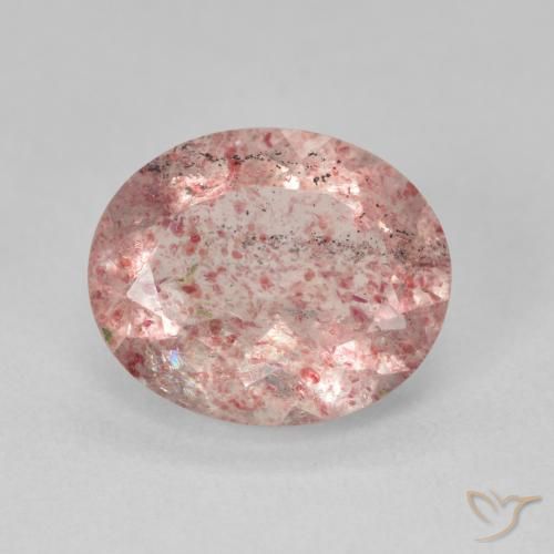 3.95ct Natural Medium Light-Pink Quartzo Morango, oval, Translúcido