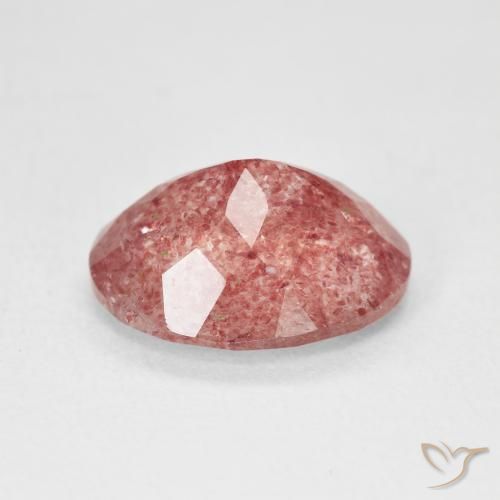 Quartzo Morango Tom Rosa Avermelhado Natural 4.04ct, oval, Translúcido