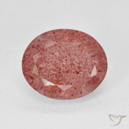 4.61ct Natural rosa médio Quartzo Morango, oval, Translúcido