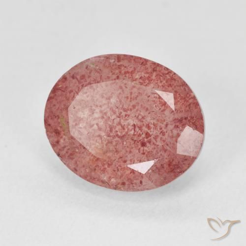 Quartzo Morango rosa médio Natural 4.61ct, oval, Translúcido