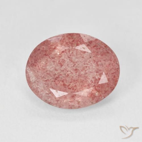3.88ct Natural rosa médio Quartzo Morango, oval, Translúcido